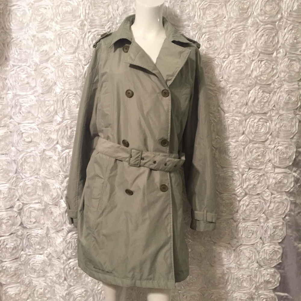 Scottevest belted trench coat in Thyme